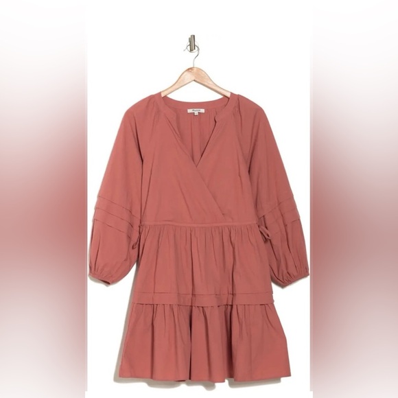 Madewell Oaklynn Long Sleeve Pleated Drawstring Dress - Picture 3 of 7